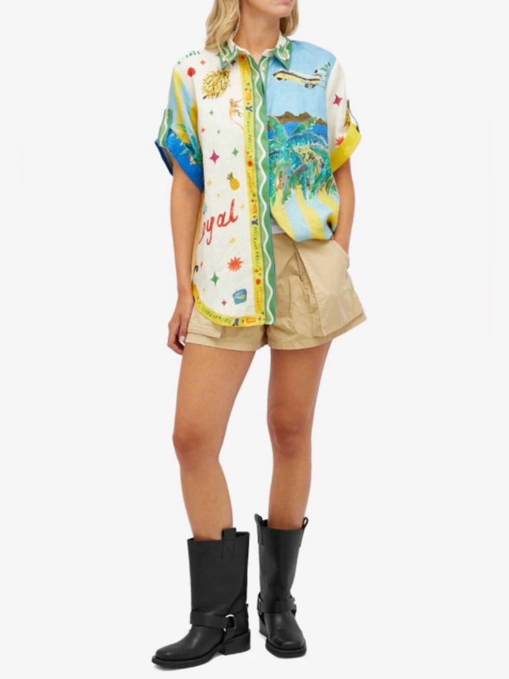 ALEMAIS x Anthropologie All Aboard Linen Buttondown Sz 4